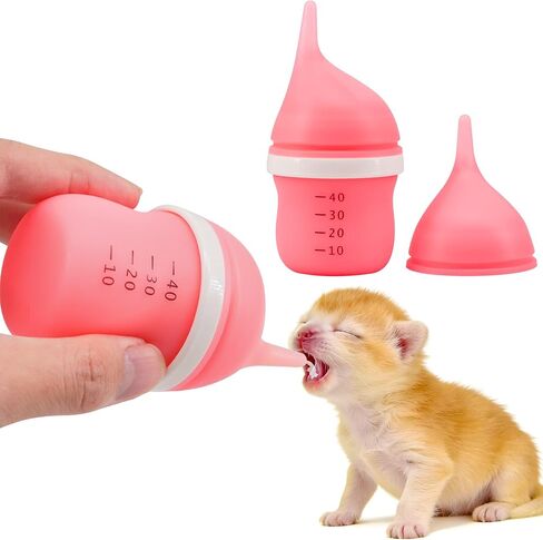 Pet Feeding Bottle for Puppies and Kittens,40ml Pink in Kuwait