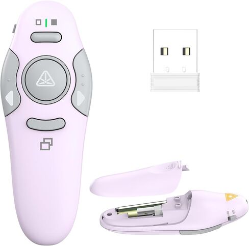 QUI Presentation Clicker Wireless Presenter Remote Clicker for PowerPoint Presentation Remote,Type-c Silver PowerPoint Slide Advancer for Mac/Windows/Linux, Google Slide/PPT/Keynote in Kuwait