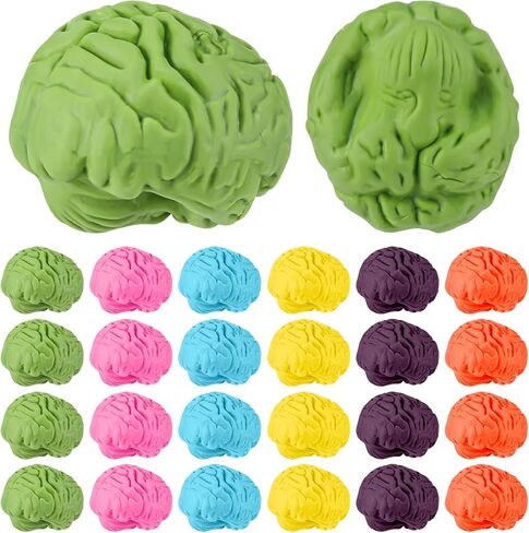 48 Pcs Brain Shaped Erasers Bulk 1 Inch Mini Brain Rubber Pencil Erasers Fun Classroom Supplies Birthday Halloween Party Favors, Cute Novelty Gifts for Students Rewards Prizes Filler, Colorful in Kuwait