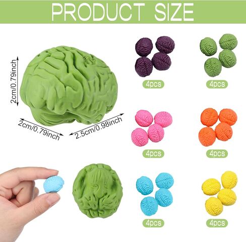 48 Pcs Brain Shaped Erasers Bulk 1 Inch Mini Brain Rubber Pencil Erasers Fun Classroom Supplies Birthday Halloween Party Favors, Cute Novelty Gifts for Students Rewards Prizes Filler, Colorful in Kuwait