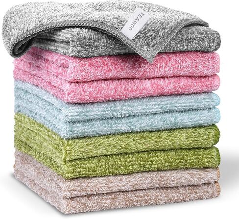 Premium Microfiber Cleaning Cloths 15 Pack, Microfiber Towels for Cars, Highly Absorbent, Reusable Cleaning Rags for Car, Household, Window, Kitchen, Grey/Pink/Green(12x12 inches) in Kuwait