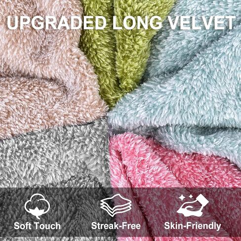 Premium Microfiber Cleaning Cloths 15 Pack, Microfiber Towels for Cars, Highly Absorbent, Reusable Cleaning Rags for Car, Household, Window, Kitchen, Grey/Pink/Green(12x12 inches) in Kuwait