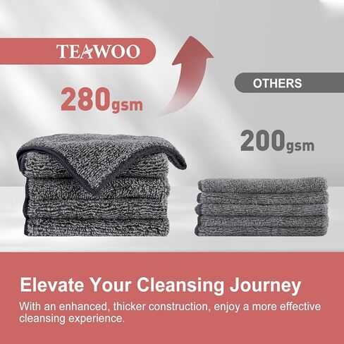 Premium Microfiber Cleaning Cloths 15 Pack, Microfiber Towels for Cars, Highly Absorbent, Reusable Cleaning Rags for Car, Household, Window, Kitchen, Grey/Pink/Green(12x12 inches) in Kuwait