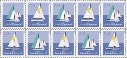 Sailboats Postcard Stamps (5 Sheets (100 Stamps)) in Saudi Arabia