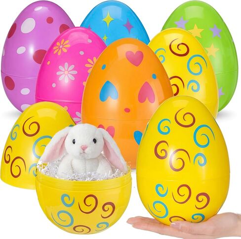 72 Pcs 3'' Fillable Easter Eggs Empty Plastic Easter Eggs Bright Easter Basket Stuffers Easter Hunt Game Party Favor Boys Girls Classroom Toys Stuffers in Saudi Arabia