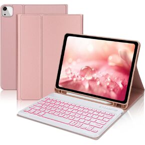 حالة لوحة المفاتيح لـ iPad Air 13 بوصة (M3 2025 ، M2 2024) و iPad Pro 12.9 بوصة (6th/5/4/3rd Gen) ، 7 ألوان الإضاءة الخلفية ، لوحة مفاتيح لاسلكية قابلة للفصل مغناطي in Kuwait