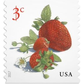 Strawberries 2017 3-Cent (Roll of 100) Denominated Mail-use Additional Postage Stamps in Kuwait