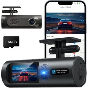4K Dual Dash Cam Front and Rear 4K/1080P Full HD Dash Camera for Cars, 5G Wi-Fi & App Control car Camera with Night Vision, 170°Wide Angle, WDR, 24H Parking Mode in Kuwait