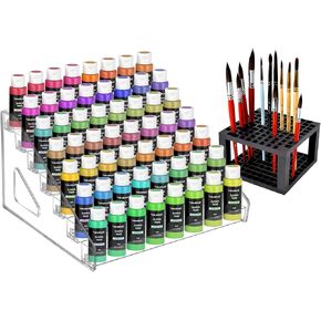 UpChoNice 7-Layer Clear Paint Organizer & Brush Holder, Snap-On Design Miniature Multi-Layer Storage Rack for Model Paints, Alcohol Inks, Nail Polish & Craft Supplies, Easy Assembly in Kuwait