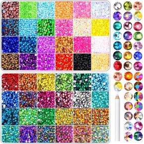 48000Pcs Resin Jelly Rhinestones for Crafting, 48 Color 3mm Flatback Gems for Diamond Art DIY Crafts Clothing Shoes Nail Art Decoration in Kuwait