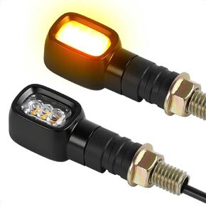 إشارة انعطاف دراجة نارية 12 فولت من Evermotor - وميض LED صغير، مصابيح خلفية أمامية مقاومة للماء متوافقة مع هارلي، سبورتستر، هوندا، ياماها، سوزوكي، كاواساكي - سبائك الزنك in Kuwait