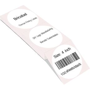 4 Inch White Circle Thermal Sticker Labels, Self-Adhesive Round Stacks Thermal Printing Labels for Business, 250 Sheets/Stack .Can be Used for DIY Logos, Price Tags.(250PCS) in Kuwait