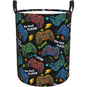 سلة تخزين دائرية لخلفية فسيفساء للعبة الفيديو، سلة تخزين ألعاب، سلة تنظيم الملابس للمنزل، الحمام، غرفة النوم، غرفة الأطفال، 62 لتر in Kuwait
