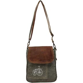 Myra Bags Bicycle Upcycled Canvas Tote Bag S-0935, Tan, Khaki, Brown, One_Size in Kuwait
