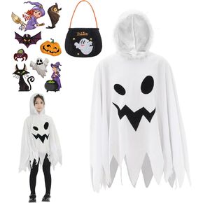 EOZY Cute Girls Halloween Ghost Elf Costume Hooded Cape Cloaks Party Trick or Treat Dress Up in Kuwait