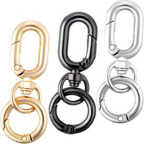 2pcs Double Opening Keychain Clip, Heart Spring Snap Hooks for Lanyards DIY Crafts Making, Zinc Alloy Swivel Keychain Clasp for Camping Hiking Travelling- Gold in Kuwait