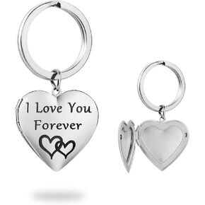 PHOCKSIN I Love You Forever Heart Locket Keychain that Holds Pictures Photo Key Chain Lockets Gifts for Women Girls in Kuwait