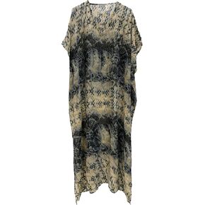 Elu Kaftan Dresses for Women - Moomoo/Mumu Afghan Dress Boho Caftan Beach Coverups Maxi in Kuwait