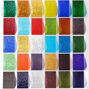 Adrattnay 30pcs أوراق زجاجية ملون 4 × 6 بوصة ، صفائح زجاجية ملطخة شفافة 1/8 بوصة مع ملمس تموج ، صفائح زجاجية ملونة 3 مم للبلاط الزجاجي الفسيفساء مشاريع كاتدرائية فن الزجاج in Kuwait
