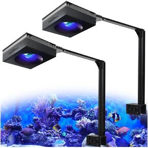 PopBloom WiFi Aquarium LED 100W Reef Light، APP Program Full Spectrum Marine Aquarium Light لـ SPS / LPS الشعاب المرجانية التي تنمو في المياه المالحة (مصباح واحد مع مجموعة تعليق) in Kuwait