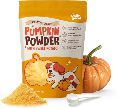 مسحوق اليقطين للكلاب - الدعم الجهاز الهضمي العالي مع القرع والبطاطا الحلوة - يخفف الإسهال ، الإمساك ، اضطراب المعدة - غذاء أعلى أو اخلطي بالماء - 8 أوقية in Kuwait