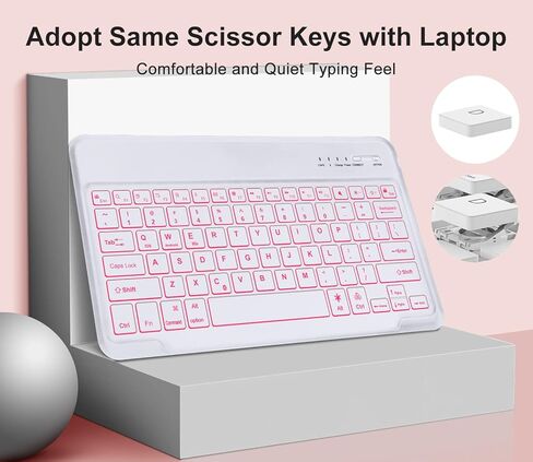 حالة لوحة المفاتيح لـ iPad Air 13 بوصة (M3 2025 ، M2 2024) و iPad Pro 12.9 بوصة (6th/5/4/3rd Gen) ، 7 ألوان الإضاءة الخلفية ، لوحة مفاتيح لاسلكية قابلة للفصل مغناطي in Kuwait