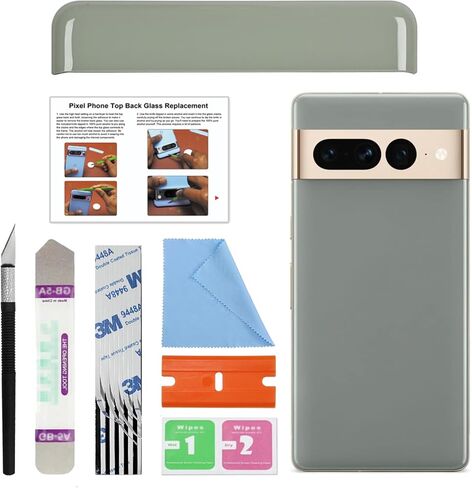 GREEN FUSION Compatible with Pixel 7 Upper Back Glass Replacement, Top Rear Glass Cover for Pixel 7 (Top Section), Includes Repair Tools & Instruction, Snow in Saudi Arabia
