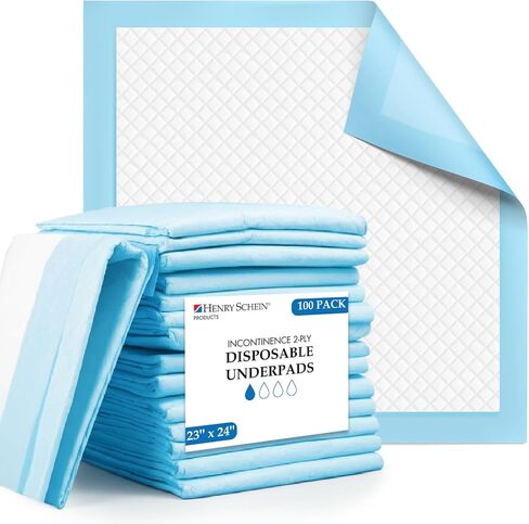 Disposable Underpads 23'' x 24'' (100-Count) Incontinence Pads, Bed Covers, Puppy Training | Thick, Super Absorbent Protection for Kids, Adults, Elderly | Liquid, Urine, Accidents in Kuwait