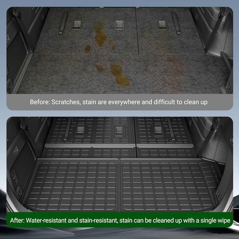 7&8 Seats Cargo Liner Compatible with 2019-2024 Subaru Ascent Trunk Mat 3rd Backrest Mat Replacement for 2019-2024 Subaru Ascent Accessories (7&8 Seats 3rd Row Backrest Mat+Trunk Mat) in Kuwait