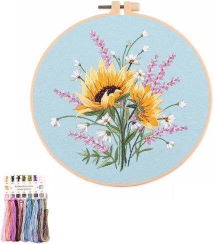 artcici Embroidery Kits Plants Spring Garden Leaves Patterns for Beginners Adults, Full Range Embroidery Starter Kits Cross Stitch Needlework Supplies (Spring Garden) in Saudi Arabia