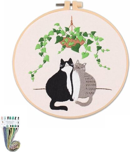 artcici Embroidery Kits Plants Spring Garden Leaves Patterns for Beginners Adults, Full Range Embroidery Starter Kits Cross Stitch Needlework Supplies (Spring Garden) in Saudi Arabia