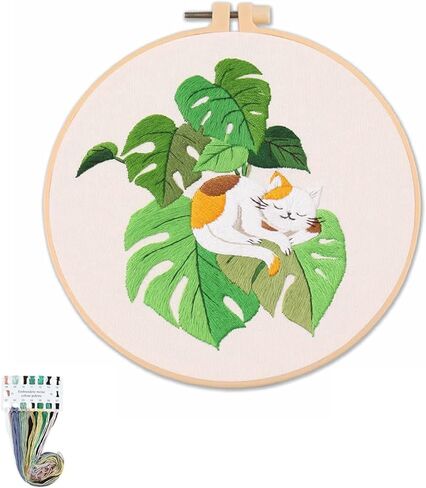 artcici Embroidery Kits Plants Spring Garden Leaves Patterns for Beginners Adults, Full Range Embroidery Starter Kits Cross Stitch Needlework Supplies (Spring Garden) in Saudi Arabia