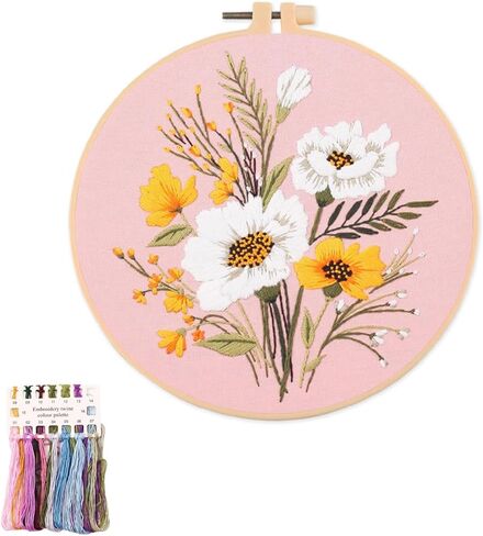 artcici Embroidery Kits Plants Spring Garden Leaves Patterns for Beginners Adults, Full Range Embroidery Starter Kits Cross Stitch Needlework Supplies (Spring Garden) in Saudi Arabia