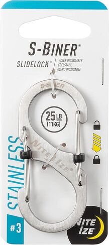 Nite Ize Size-3 S-Biner SlideLock Dual Carabiner, Locking Gates, Stainless Steel (Pack of 2) in Kuwait