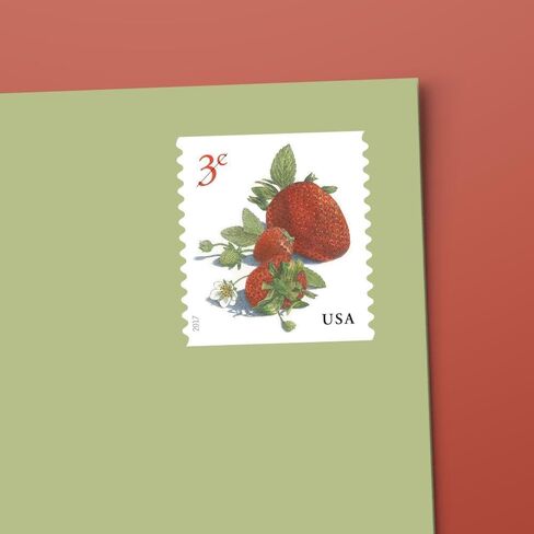 Strawberries 2017 3-Cent (Roll of 100) Denominated Mail-use Additional Postage Stamps in Kuwait
