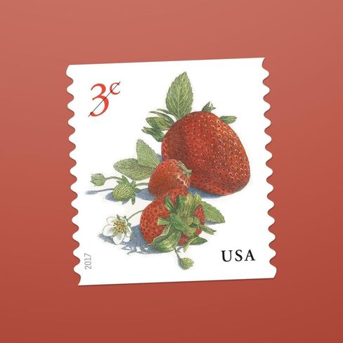 Strawberries 2017 3-Cent (Roll of 100) Denominated Mail-use Additional Postage Stamps in Kuwait