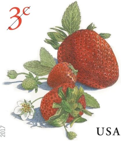Strawberries 2017 3-Cent (Roll of 100) Denominated Mail-use Additional Postage Stamps in Kuwait