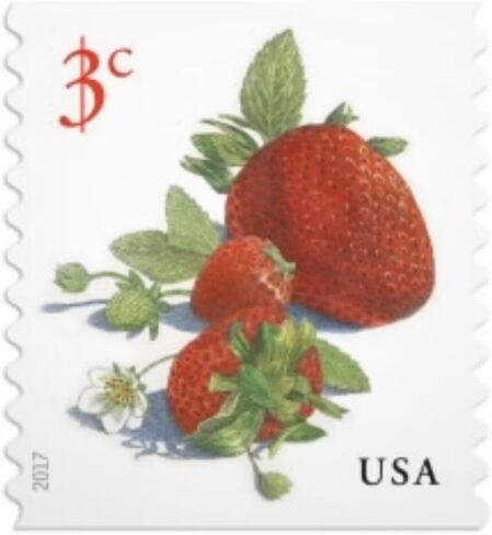 Strawberries 2017 3-Cent (Roll of 100) Denominated Mail-use Additional Postage Stamps in Kuwait