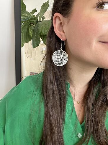INK+ALLOY Women's Gretchen Brass Large Circle with Holes Drop Boho Statement Earrings Handmade Jewelry for the Modern Bohemian, 2.5-Inch (Gold) in Saudi Arabia