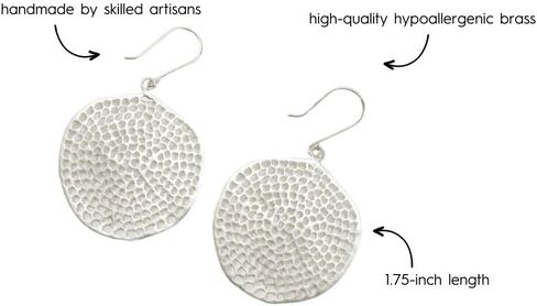 INK+ALLOY Women's Gretchen Brass Large Circle with Holes Drop Boho Statement Earrings Handmade Jewelry for the Modern Bohemian, 2.5-Inch (Gold) in Saudi Arabia