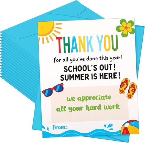 Kosiz 12 Pack Teacher Appreciation Gift Card With envelope Teacher Coffee Gift Card for Teacher Appreciation Week End of Year Graduation Gifts (Cute Style) in Saudi Arabia