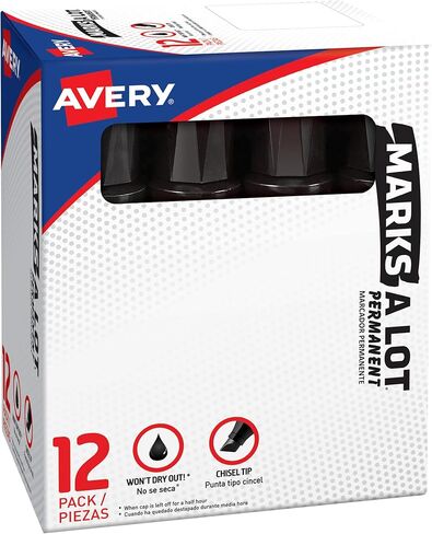 AVERY® Marks-A-Lot® Jumbo Permanent Marker, Chisel Tip, Black in Saudi Arabia