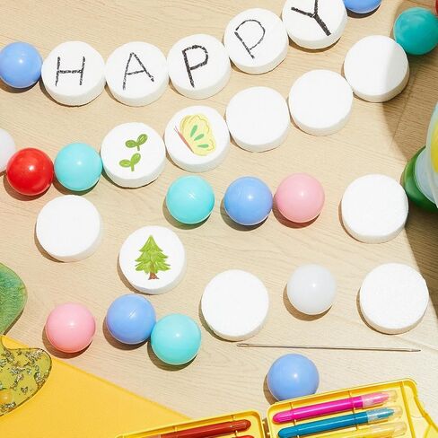 Henoyso 48 Pcs 4 x 4 x 1 Inch Foam Circles for Crafts Round Polystyrene Foam Discs for DIY Arts Craft Supplies Friendship Bracelet Garland Birthday Decoration in Kuwait