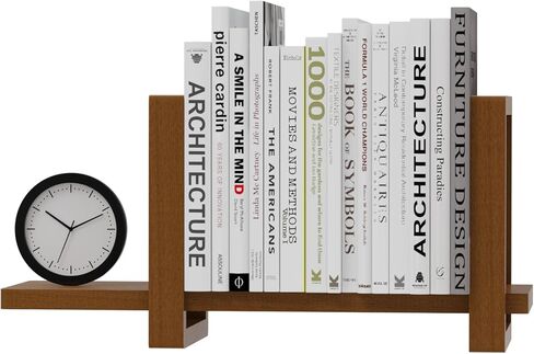Adjustable Desktop Bookshelf, Retro Tabletop Bookshelf, Desk Shelf for Top of Desk in Living Room, Home, Office, Perfect for Magazine, Books, Cookbooks, No Tools Required to Assemble, Rustic Brown in Kuwait