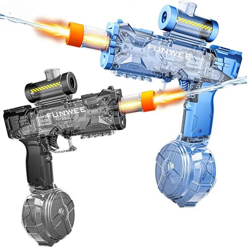 2 Pack Electric Water Guns, Full Automatic Electric Squirt Gun High Capacity 500+ Water Blasts, Long Range Water Pistol Blaster Soaker, Summer Outdoor Pool Auto Water Toy for Adult Kid in Saudi Arabia