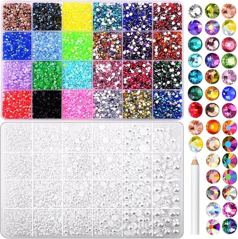 48000PCS راتنجات الراتنجات الحجرية لصياغة ، 48 ألوان 3MM Flatback الأحجار الكريمة لفن Diamond DIY الحرف اليدوية in Kuwait
