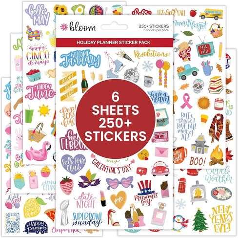 bloom daily planners Fall Expansion Sticker Pack - 8 Sheets / 411 Stickers - Autumn Harvest Variety Pack with Halloween & Thanksgiving - Planner Stickers for Calendar Decorating & Scrapbooking in Saudi Arabia