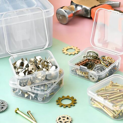 Small Bead Organizers Set Clear Bead Storage Containers Portable Bead Storage Organizer with 12 Mini Plastic Storage Cases Reusable Transparent Boxes with Hinged Lid for Storage of Small Items Crafts in Kuwait