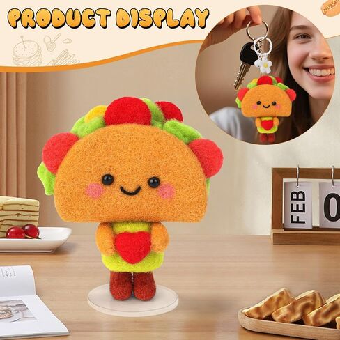 yizzvb eedle toleting kit ، 13 pcs dessert eedle starter starter kit للمبتدئين ، مجموعة من الصوف الكاملة مع ساحة الصوف ، وسادة رغوة ، 20 إبر ، وقصة وتعليمات للكعك من أجل DIY Craft Home Decor in Kuwait