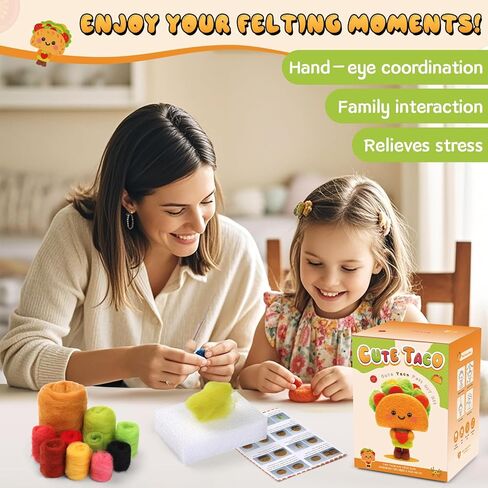 yizzvb eedle toleting kit ، 13 pcs dessert eedle starter starter kit للمبتدئين ، مجموعة من الصوف الكاملة مع ساحة الصوف ، وسادة رغوة ، 20 إبر ، وقصة وتعليمات للكعك من أجل DIY Craft Home Decor in Kuwait